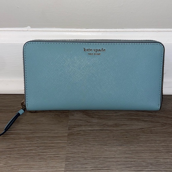 Kate Spade Blue Zipper Wallet - Picture 1 of 4